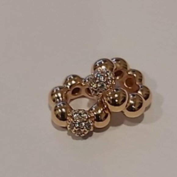 2 Pandora *Retired* Rose Polished and Pave Spacers with Clear Zirconia 788310CZ - Picture 3 of 11